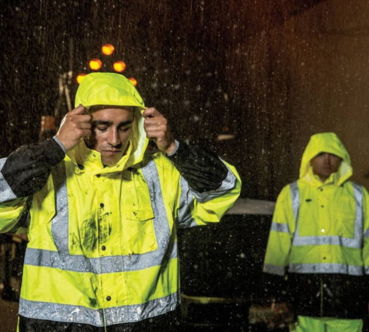 Be prepared with high visibility rainwear